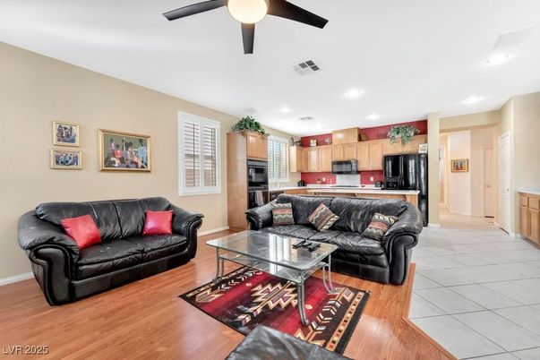 Interior, Kitchen, Living room, Recessed Lighting, Stainless Steel Appliances, Wood Texture Flooring