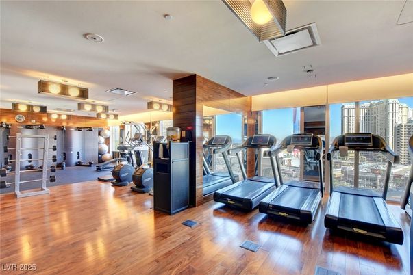 Fitness Equipment, Gym, Interior, Wood Texture Flooring