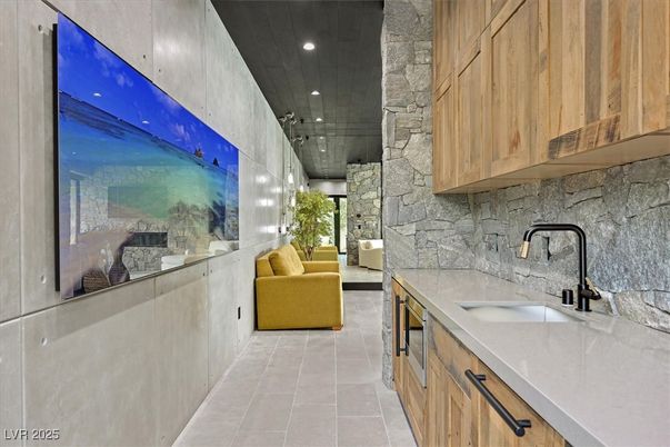 Interior, Recessed Lighting, Stone Walls
