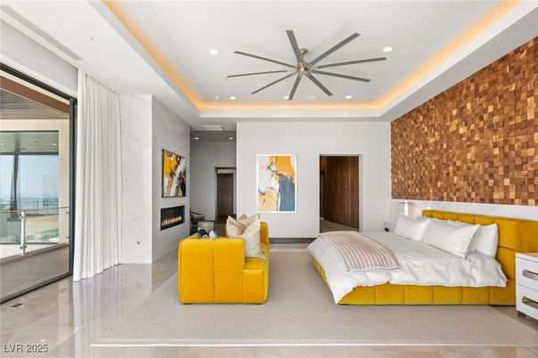 Bedroom, Fireplace, Interior, Recessed Lighting