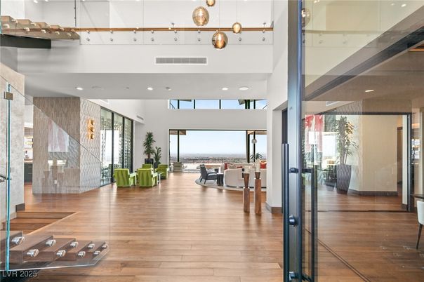 Interior, Living room, Pendant Lights, Recessed Lighting, Wood Texture Flooring