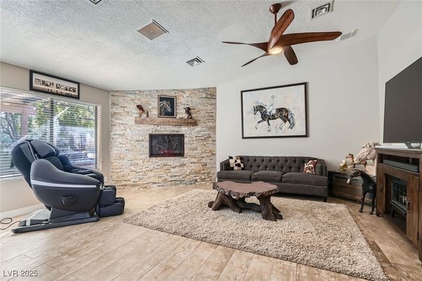 Fireplace, Interior, Stone Walls, Wood Texture Flooring