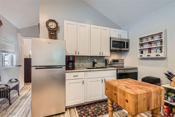 Interior, Kitchen, Stainless Steel Appliances, Wood Texture Flooring