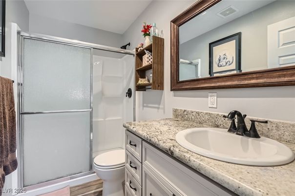 Bathroom, Glass Shower, Interior, Wood Texture Flooring