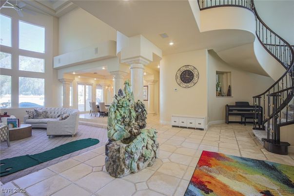 Dining room, Interior, Living room, Piano, Recessed Lighting