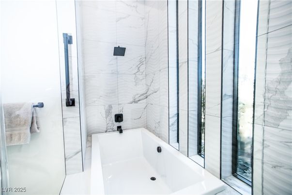 Bathroom, Glass Shower, Interior, Marble Walls