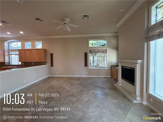 Empty room, Fireplace, Interior, Recessed Lighting