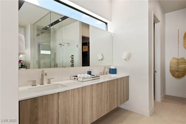 Bathroom, Dual Sink Vanities, Glass Shower, Interior