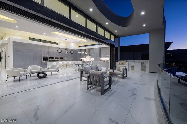Interior, Kitchen, Living room, Marble, Pendant Lights, Recessed Lighting