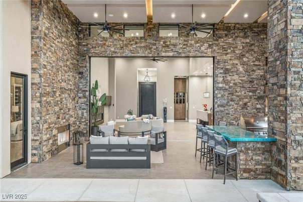 Interior, Recessed Lighting, Stone Walls