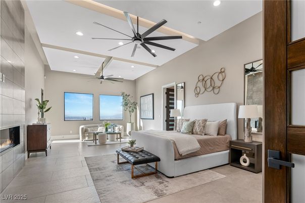 Bedroom, Fireplace, Interior, Living room, Recessed Lighting