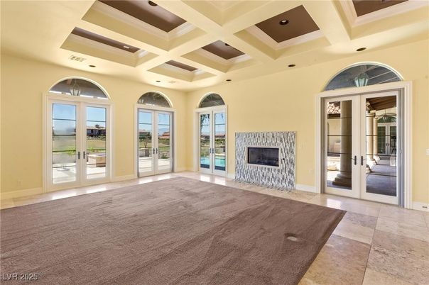 Empty room, Fireplace, Interior, Recessed Lighting