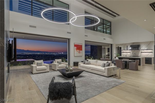 Interior, Kitchen, Living room, Pendant Lights, Recessed Lighting, Wood Texture Flooring