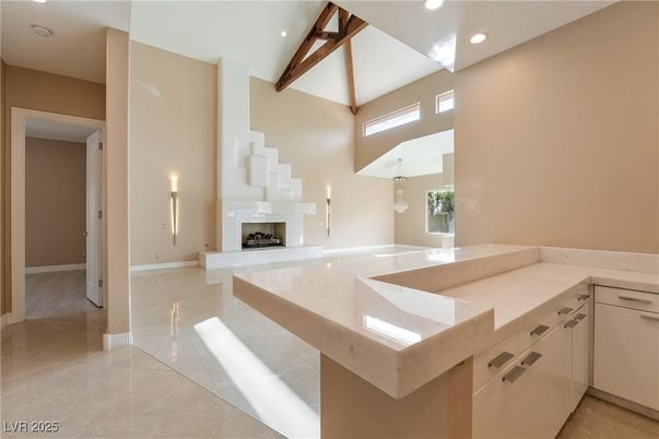 Empty room, Fireplace, Interior, Recessed Lighting