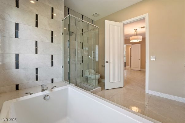 Bathroom, Glass Shower, Interior, Pendant Lights