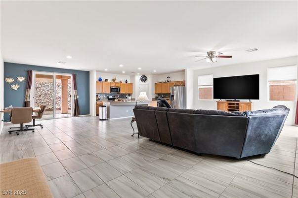 Dining room, Interior, Kitchen, Living room, Recessed Lighting, Stainless Steel Appliances