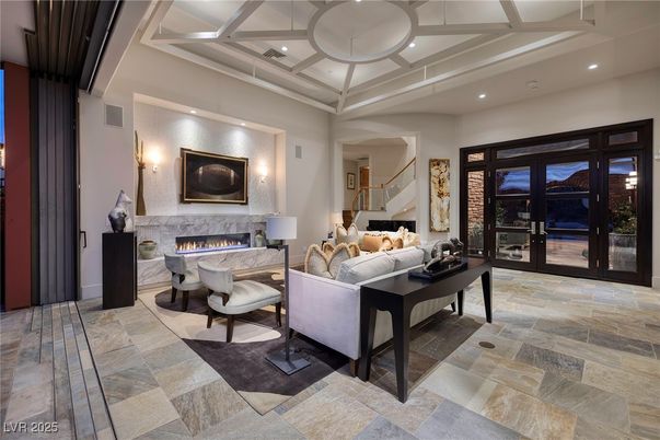 Fireplace, Interior, Living room, Recessed Lighting
