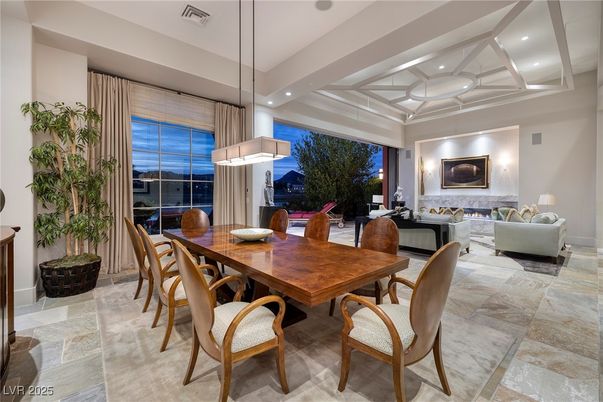 Dining room, Interior, Living room, Pendant Lights, Recessed Lighting