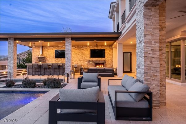 Exterior, Fireplace, Pool