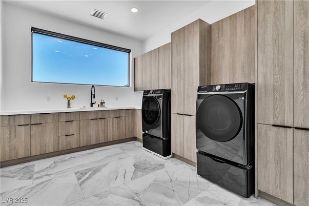 Interior, Marble, Recessed Lighting, Utility Closets, Washer
