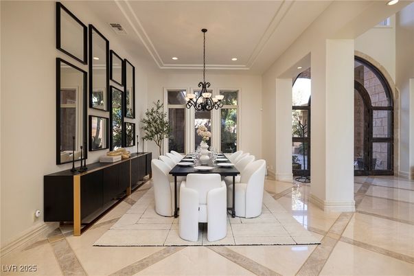 Chandelier, Dining room, Interior, Recessed Lighting