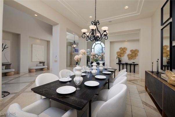 Chandelier, Dining room, Interior, Recessed Lighting
