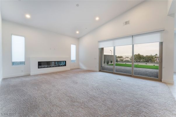 Empty room, Fireplace, Interior, Recessed Lighting