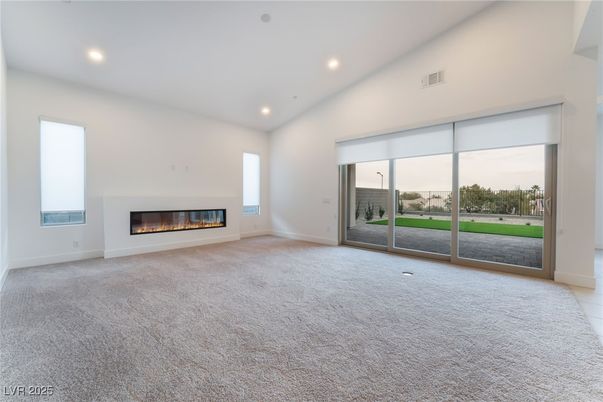 Empty room, Fireplace, Interior, Recessed Lighting