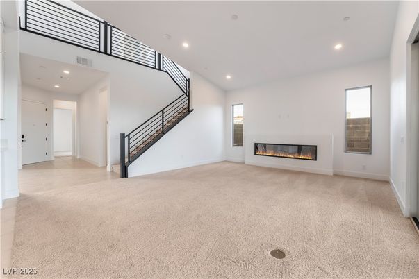 Empty room, Fireplace, Interior, Recessed Lighting