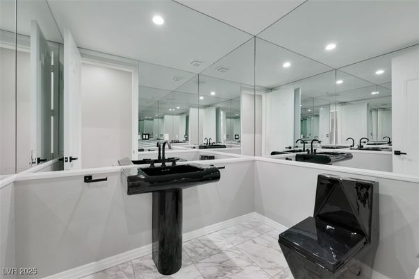 Bathroom, Fitness Equipment, Interior, Marble, Recessed Lighting