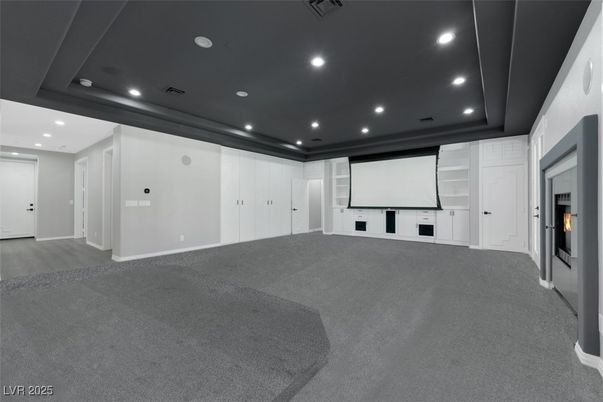 Empty room, Interior, Projection Screen, Recessed Lighting, Theatre Room