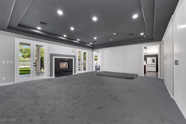 Empty room, Fireplace, Interior, Recessed Lighting