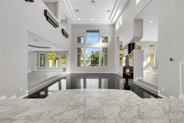 Fireplace, Interior, Marble, Recessed Lighting