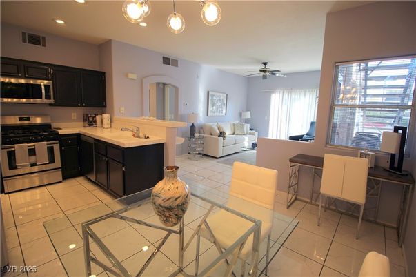 Dining room, Interior, Kitchen, Living room, Recessed Lighting, Stainless Steel Appliances
