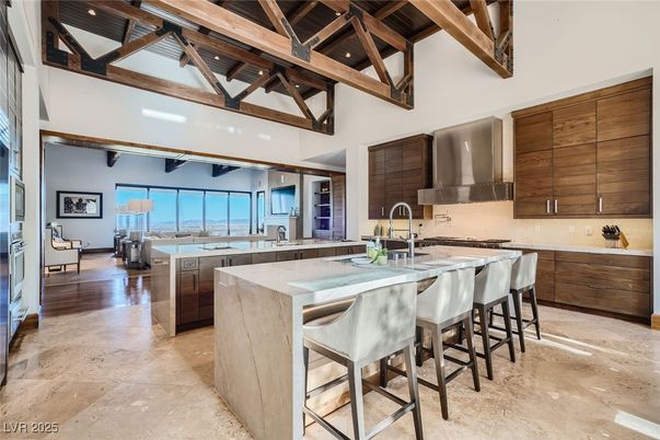 Interior, Kitchen, Living room, Stainless Steel Appliances, Wooden Beams, Wooden Ceilings, Wood Texture Flooring