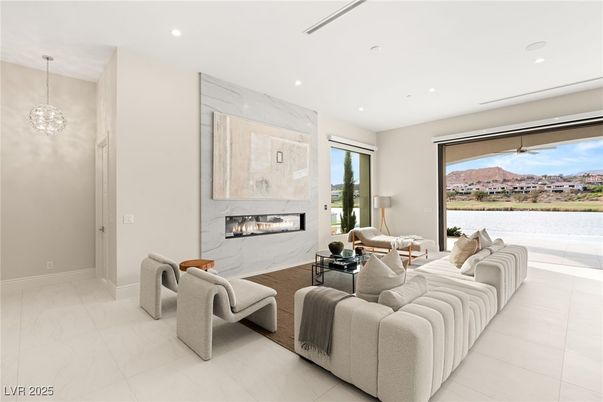 Fireplace, Interior, Living room, Pendant Lights, Recessed Lighting