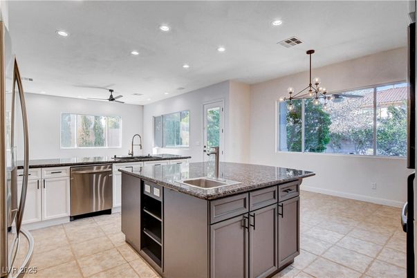 Interior, Kitchen, Pendant Lights, Recessed Lighting, Stainless Steel Appliances