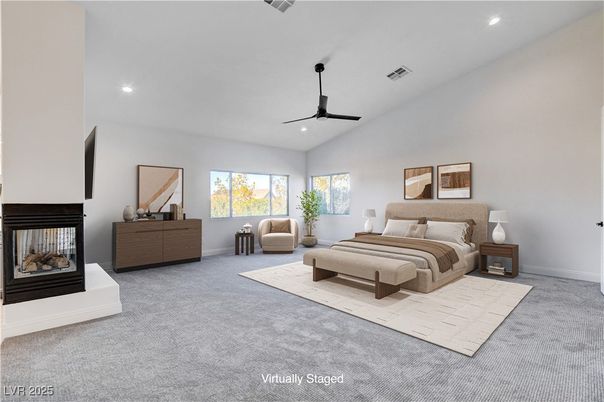 Bedroom, Fireplace, Interior, Recessed Lighting