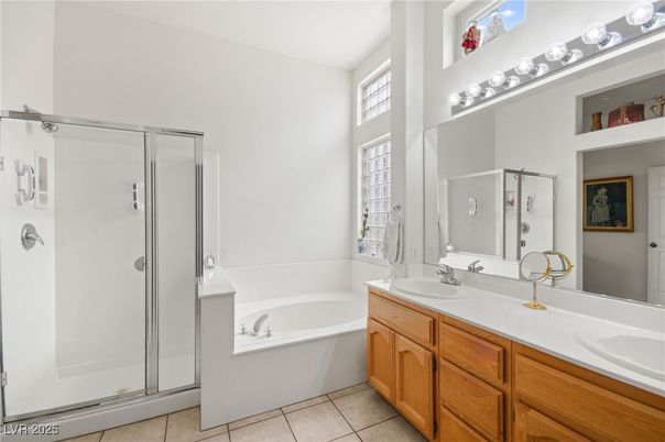 Bathroom, Dual Sink Vanities, Glass Shower, Interior