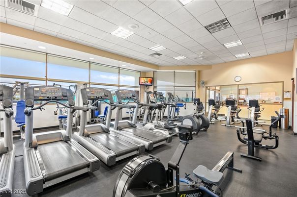 Fitness Equipment, Gym, Interior, Recessed Lighting