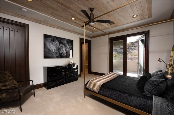 Bedroom, Interior, Recessed Lighting, Wooden Ceilings