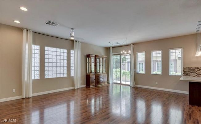 Empty room, Interior, Pendant Lights, Recessed Lighting, Wood Texture Flooring
