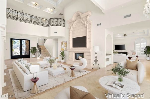 Fireplace, Interior, Living room, Recessed Lighting