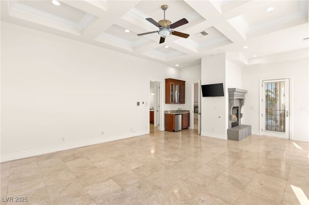 Empty room, Fireplace, Interior, Recessed Lighting