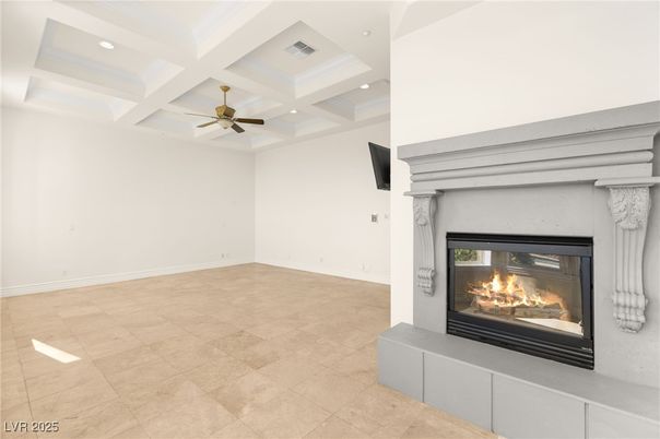 Empty room, Fireplace, Interior, Recessed Lighting