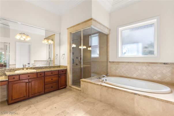 Bathroom, Dual Sink Vanities, Glass Shower, Interior