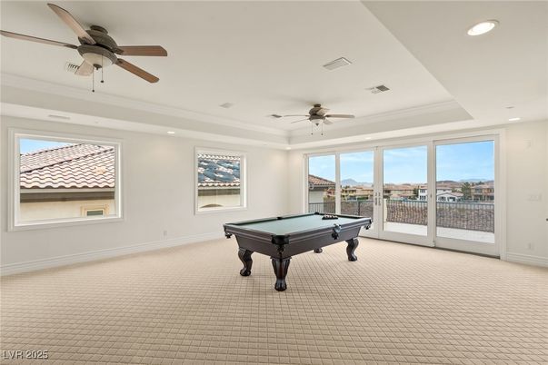 Billiard Table, Game Room, Interior, Recessed Lighting
