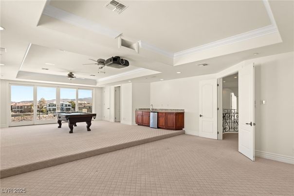 Billiard Table, Game Room, Interior, Recessed Lighting