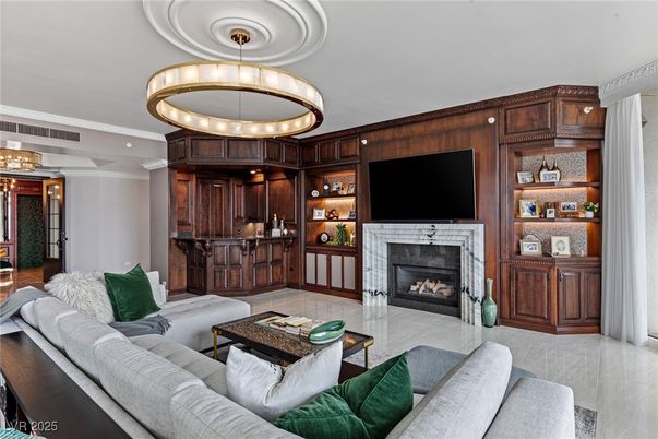 Fireplace, Interior, Living room, Pendant Lights, Wooden Walls