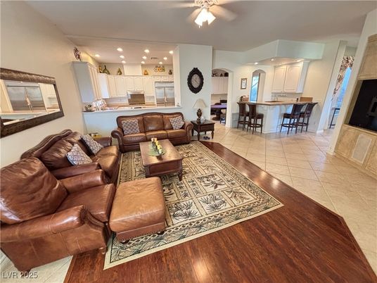 Interior, Kitchen, Living room, Recessed Lighting, Wood Texture Flooring